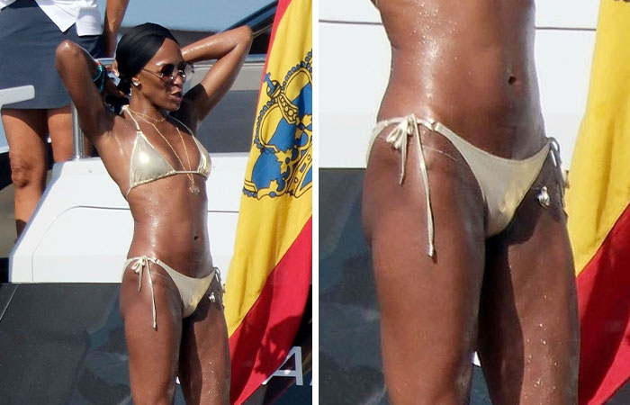 Naomi Campbell’s Mysterious Bikini Bump