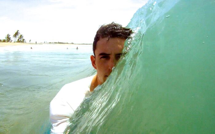Beach Vibes: Perfectly Timed Wave Action