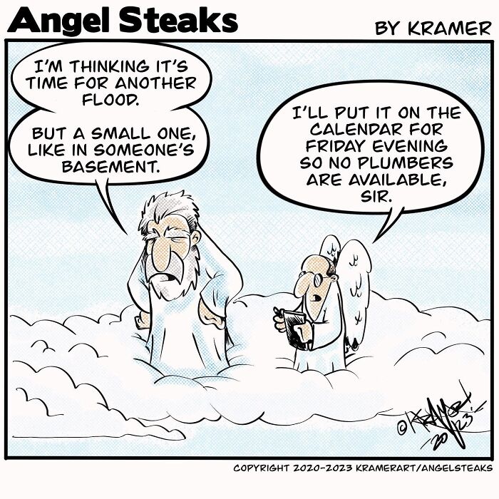 God and His Assistant's Hilariously Awkward Hangouts: 20 Cartoon Snaps
