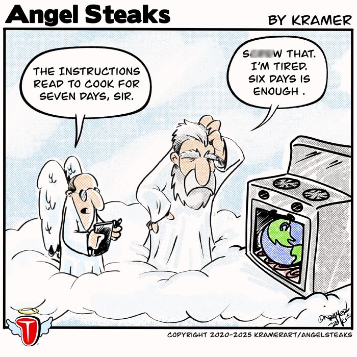 God and His Assistant's Hilariously Awkward Hangouts: 20 Cartoon Snaps