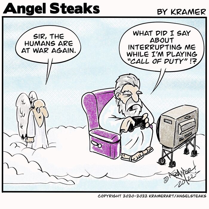 God and His Assistant's Hilariously Awkward Hangouts: 20 Cartoon Snaps
