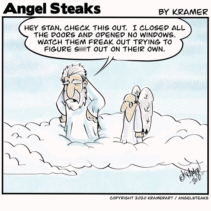 God and His Assistant's Hilariously Awkward Hangouts: 20 Cartoon Snaps