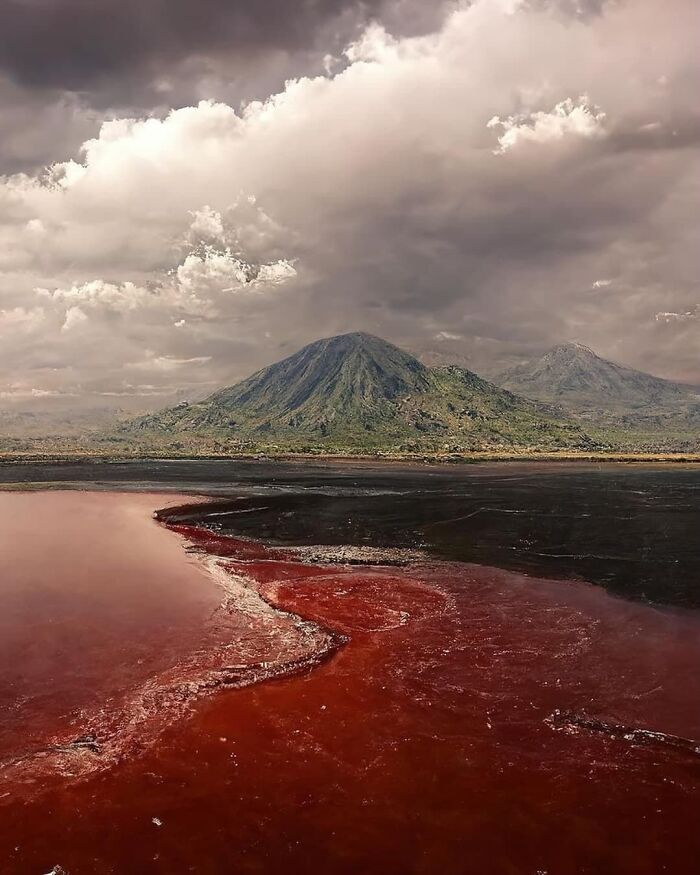 #30 Lake Natron, Tanzania (The Red-Lake That Turns Animals to Statues)