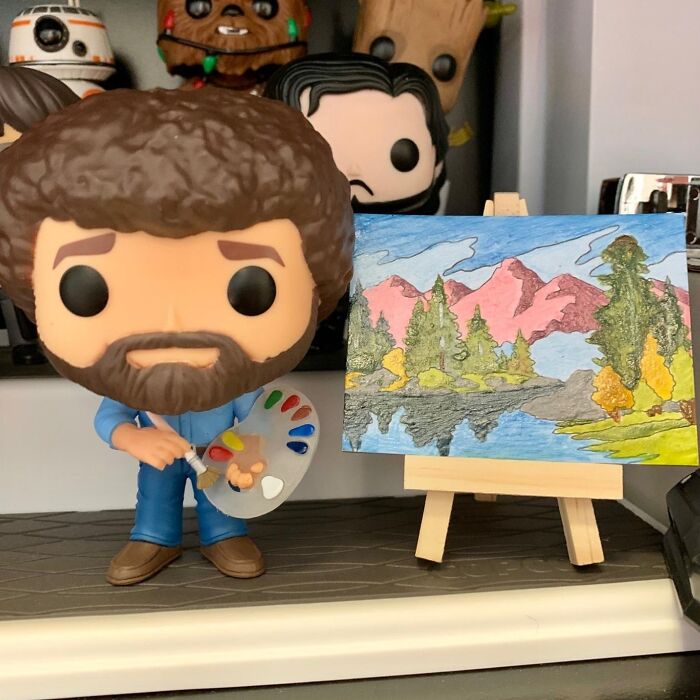 Tiny Bob Ross Paint-By-Number: Happy Little Trees In Miniature