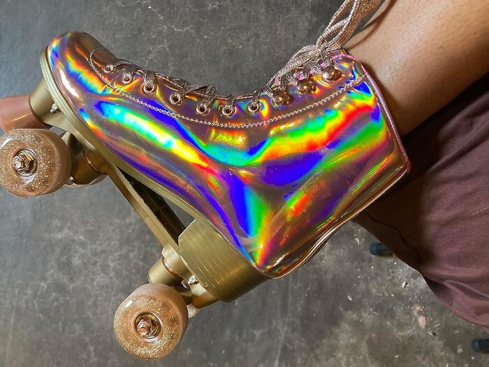 Hot Girl Walk? Nah, Hot Girl Roll With These Shiny Holographic Roller Skates
