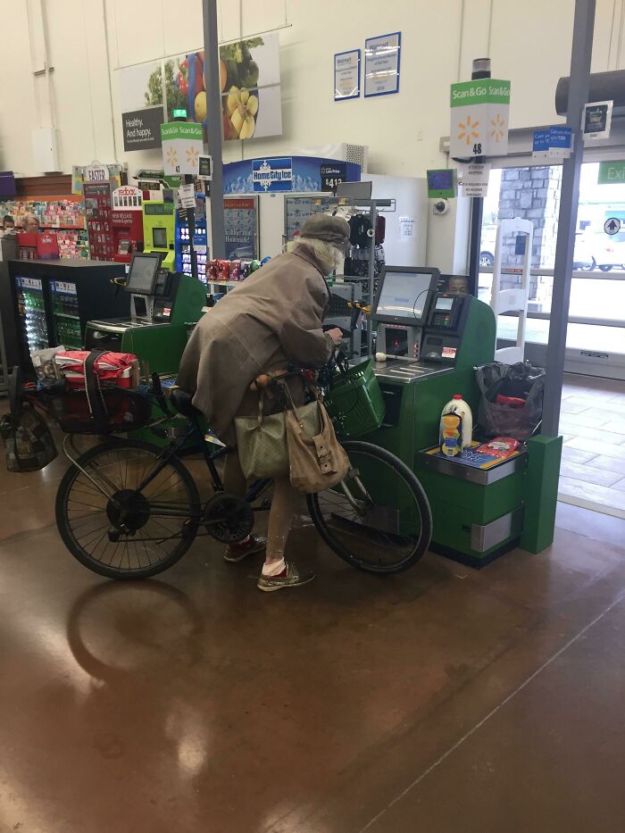 Regular Shopper Who Insists On Bringing Her Bike Inside