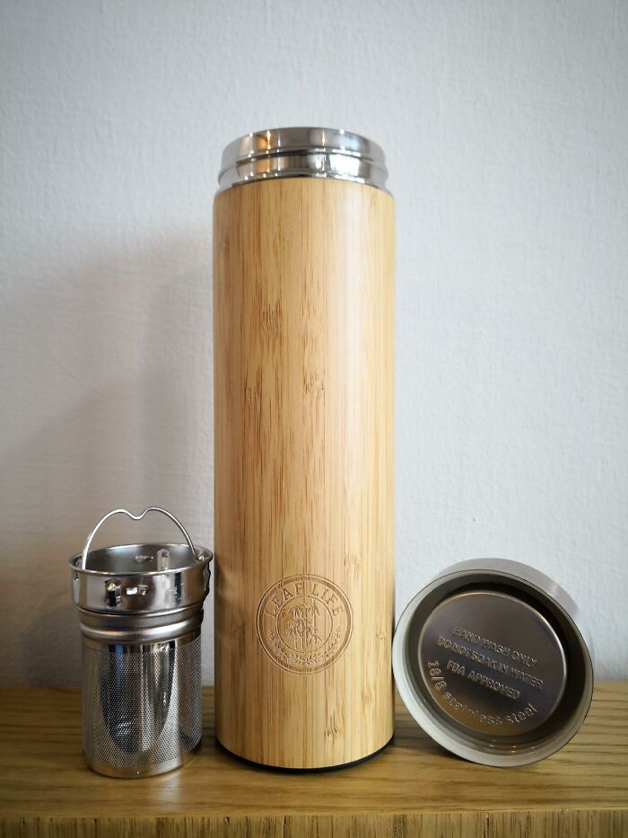 No More Spitting Tea Leaves Everywhere Thanks To This Bamboo Tea Strainer Bottle