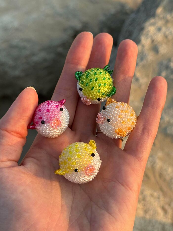 My Beaded Puffer Fish Buddies!