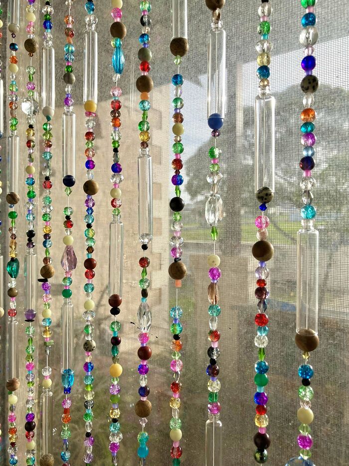 Sun Catcher Made from Glass, Stones, and Old Insulin Vials—Oddly Cool