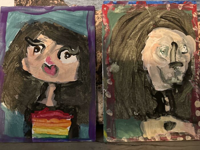 Nieces Painted This Sweet Pic Of My Wife