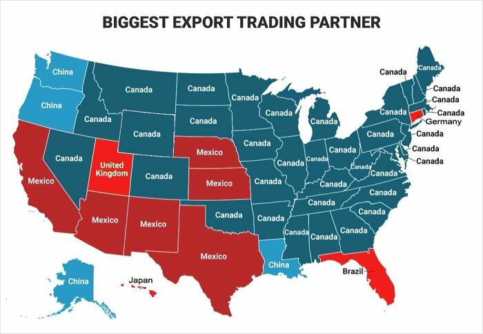Who’s America’s Best Trading Buddy? Each State’s Top Export Partner