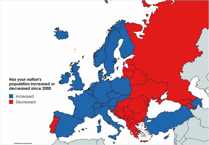 Your Nation’s Population: Up Or Down Since 2000?