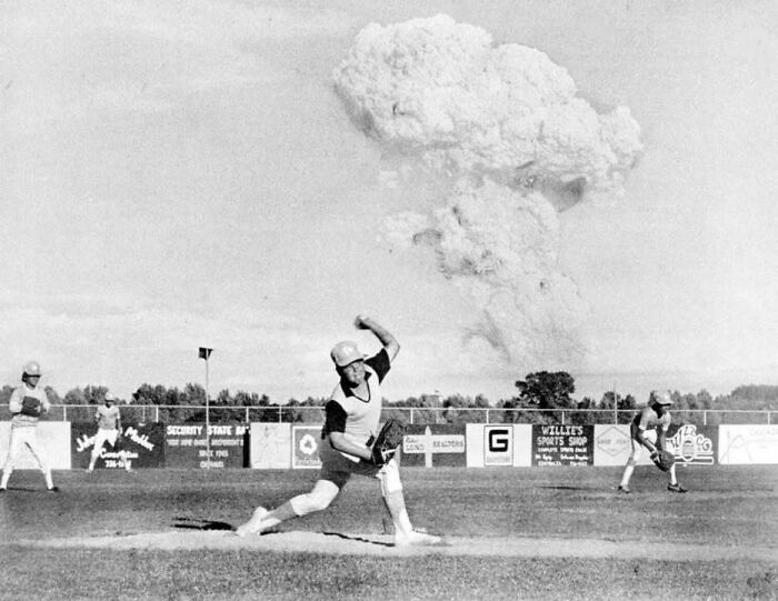 Mount St. Helens Crash-Landing into a Baseball Game (1980)