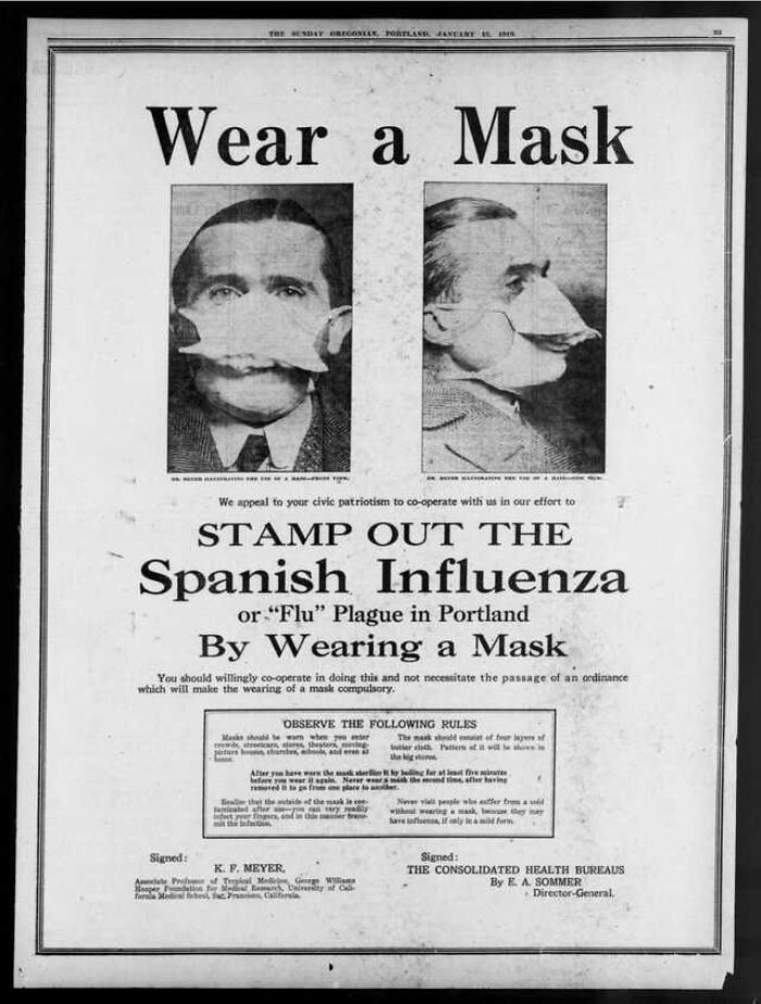 Oregon Newspaper Pleads: Wear a Mask and Help Fight the Flu!