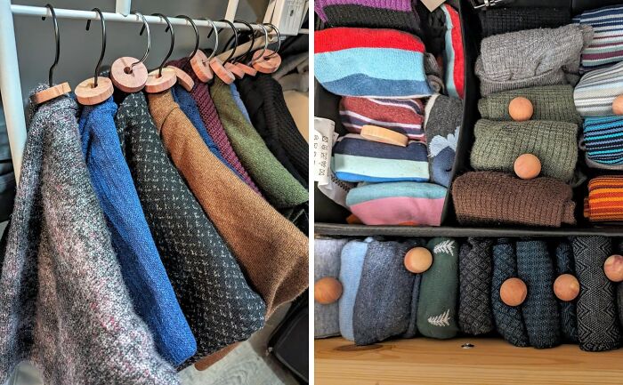 Say Goodbye To Moth-Eaten Sweaters With Cedar Balls & Rings For Closet Defense