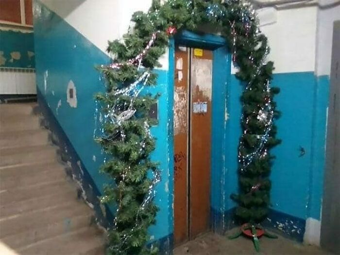 Eastern European Holiday Decorations Start Early (Hallway Style)