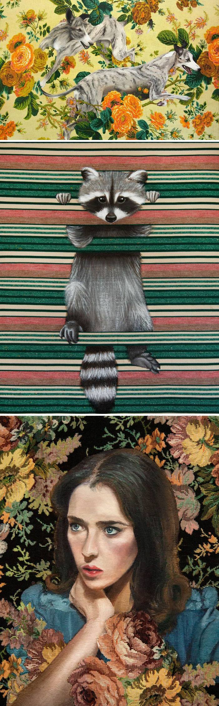 Oil Paintings on Thrifted Fabric? Yes, Please!