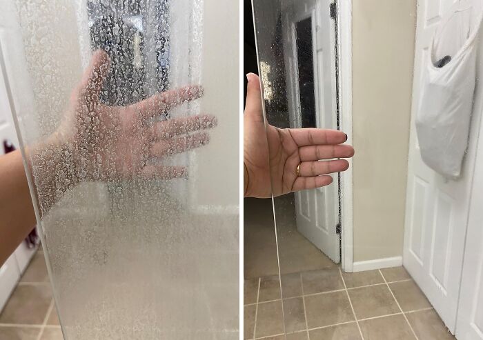 Say Goodbye To Cloudy Shower Doors That Pretend To Be Frosted Glass With This Hard Water Stain Remover