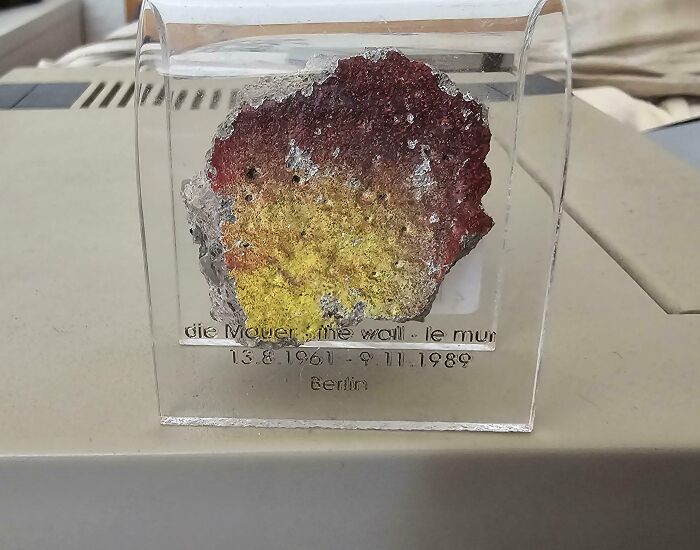 Someone Actually Gave Me A Piece Of The Berlin Wall. History In My Hands!