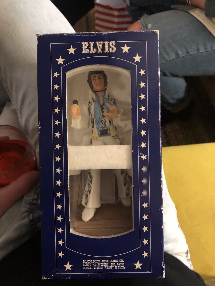 Received The Coolest White Elephant Gift: An Elvis Decanter Drenched In Whiskey That Sings