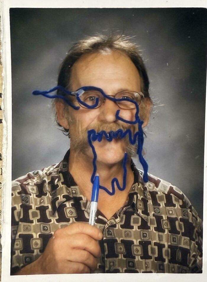 Dad’s School Picture With Pipe Cleaners? Priceless