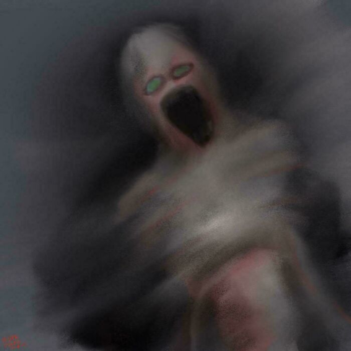 Procreate Drawing: Charcoal Creature Looks Straight Out of a Nightmare