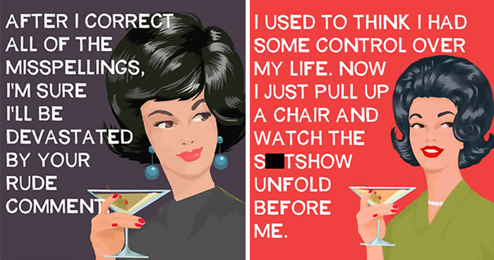 29 Vintage-Style Cards That Look Cute Until the Dark Humor Sneaks Up on You