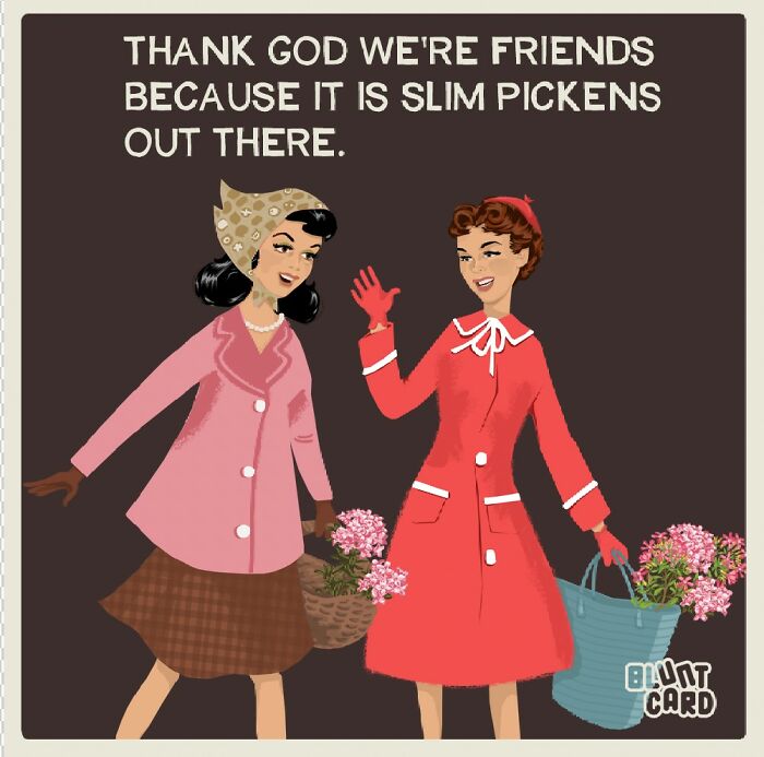 29 Vintage-Style Cards That Look Cute Until the Dark Humor Sneaks Up on You