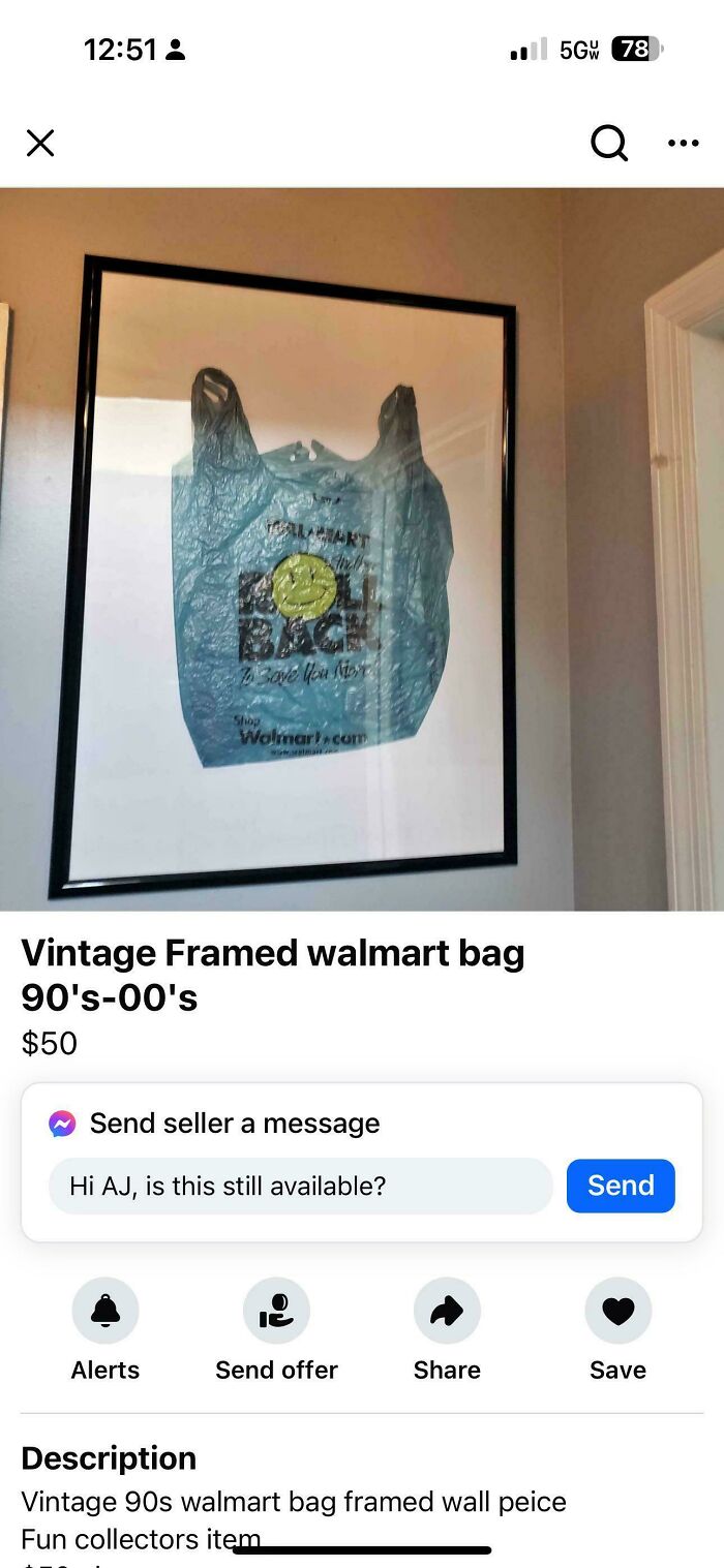 Own a Vintage 90's Walmart Plastic Bag for Just $50