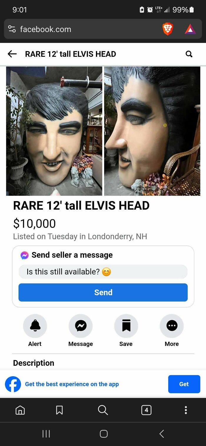 Creepy 12-Foot Tall Elvis Head
