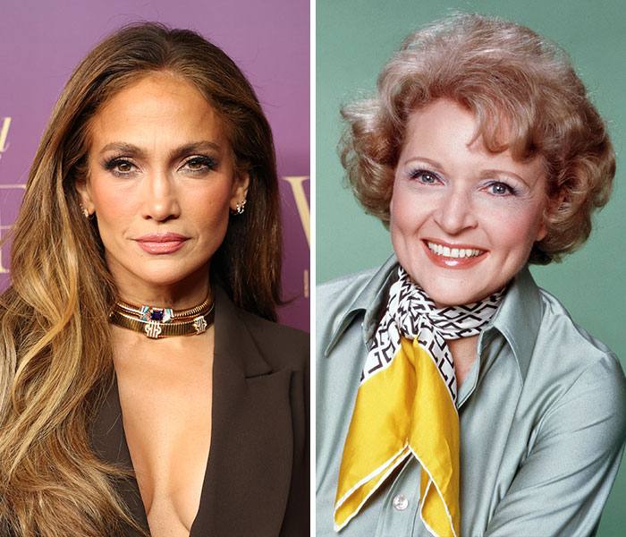 JLo (2025) & Betty White (1977) - 55yo