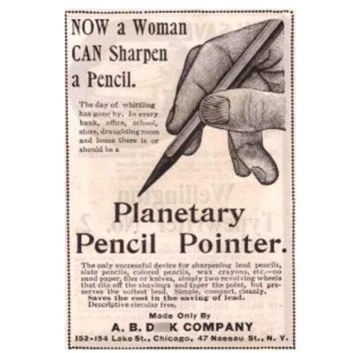 In The 1890s, Pencil Sharpening Was Serious Business... And Definitely Not For Women!