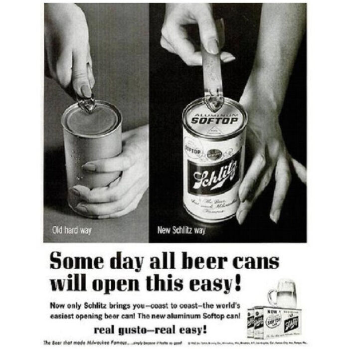 The First Ever Beer Can: 1933, Steel & A Tin Lining, Opened With A Church Key