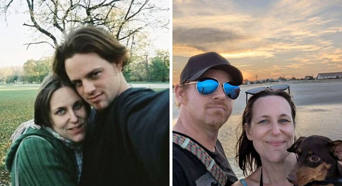 Our First Photo & 19 Years Later