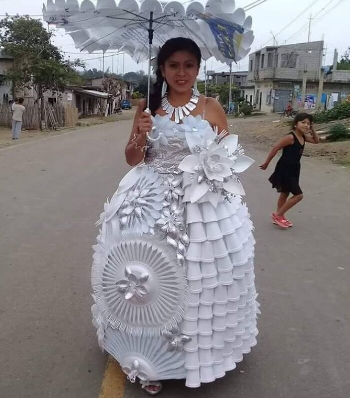 A Dress Made Out of Plastic Party Stuff (Yep, Really)