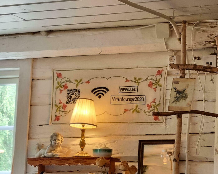 This Cafe In Sweden Embroidered Its WiFi Password For Extra Style Points