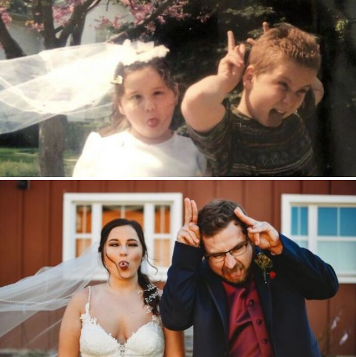 Sis Got Married. We Recreated Our Childhood Pic Because Why Not!