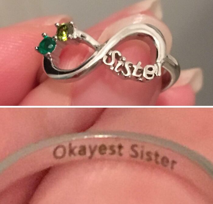 Sis Got Me This Birthstone Ring With A Sweet Message Inside. Snotty But Cute!