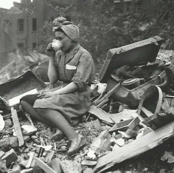 Tea Time Makes Berlin Blitz Bearable, 1940