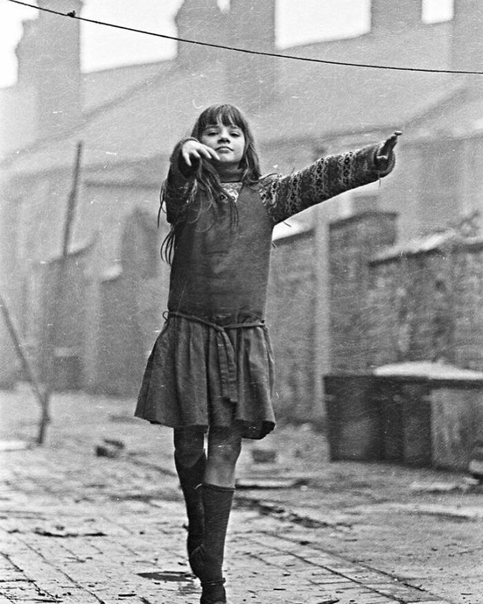 Young Ballerina Braving a Rainy Day in Birmingham, 1968