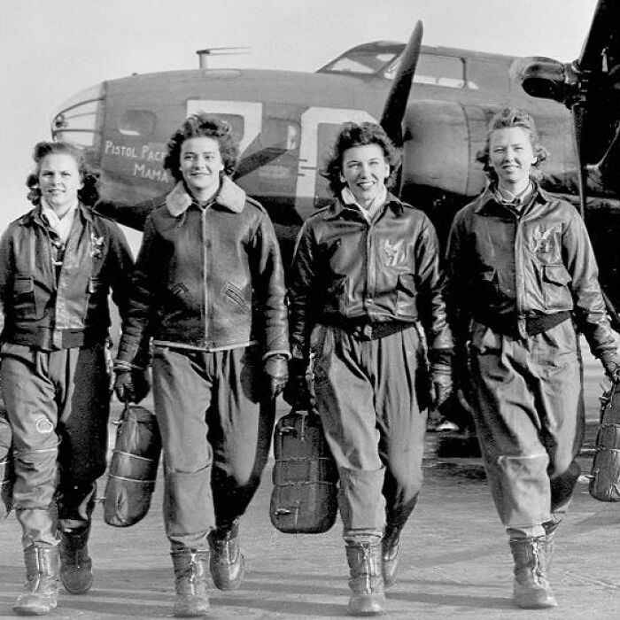WWII British Women Ferry Pilots Showing Off Their Wings