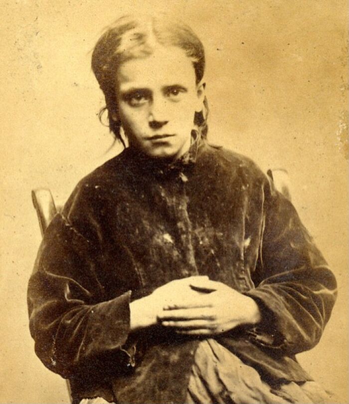 Mugshot of 12-Year-Old Jane Farrell, Boot Thief? 1874