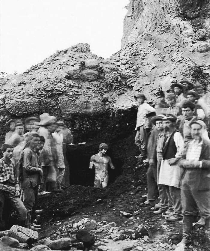 Ancient Statue of Antinous Unearthed in Greece, 1894