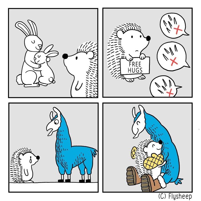 21 Comics About a Llama & Hedgehog Friendship That'll Make You Smile