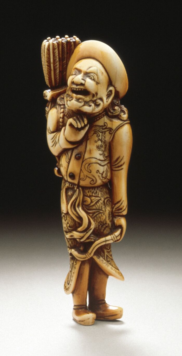 An Intricately Carved Ivory Archer From Japan, Circa 1700s – Fancy And Spooky!