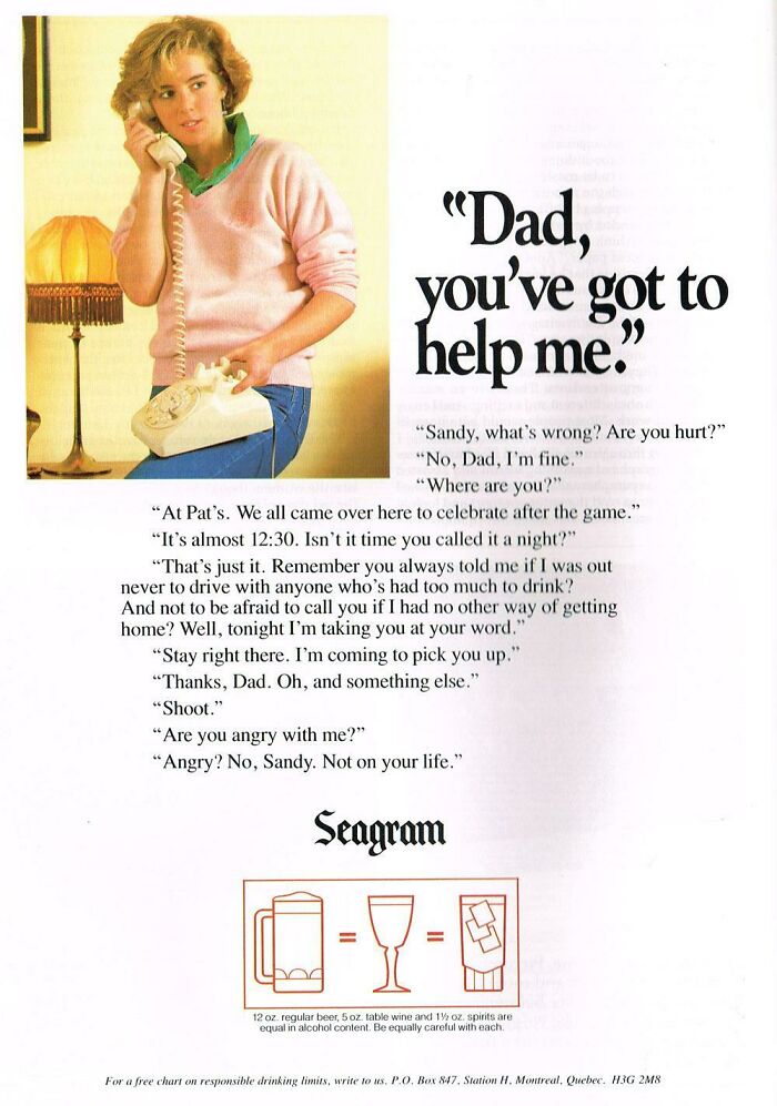 Dad, Help! Responsible Drinking PSA From Seagram, 1987
