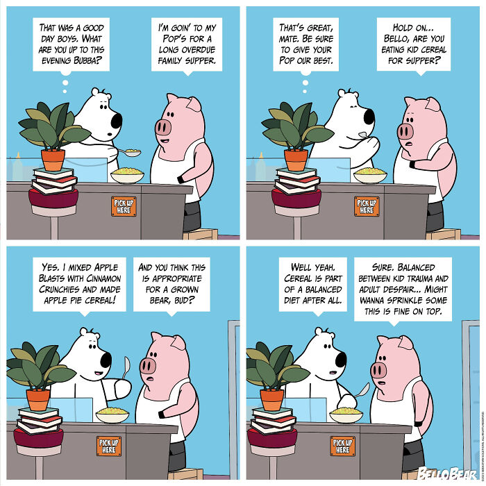 Meet Bello Bear: The Quirky Comics That Nail Work, Food, and Life