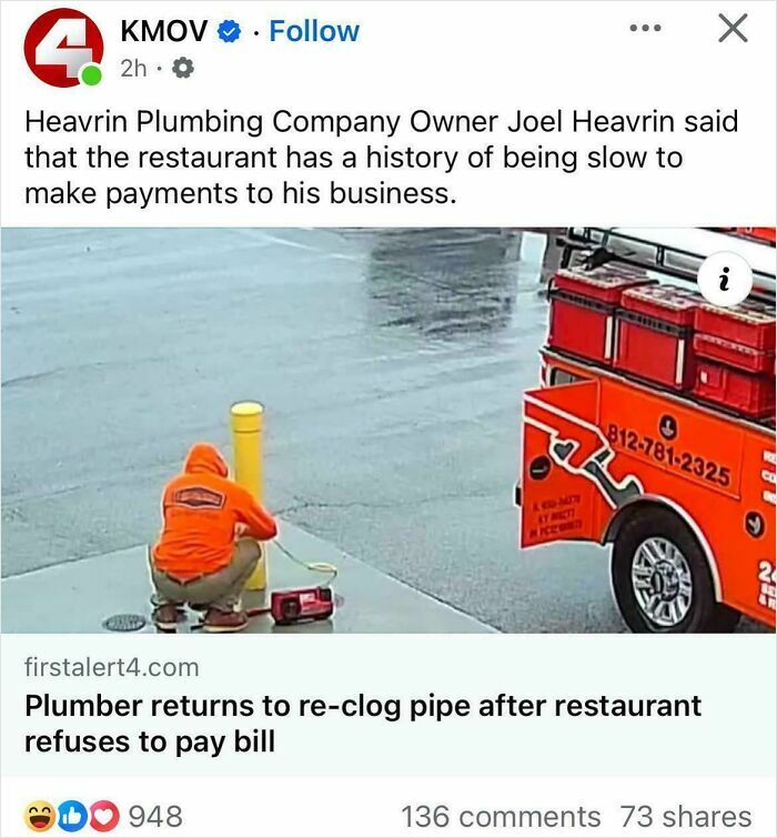 Plumber Strikes Back: Returns to Re-Clog After No Pay!