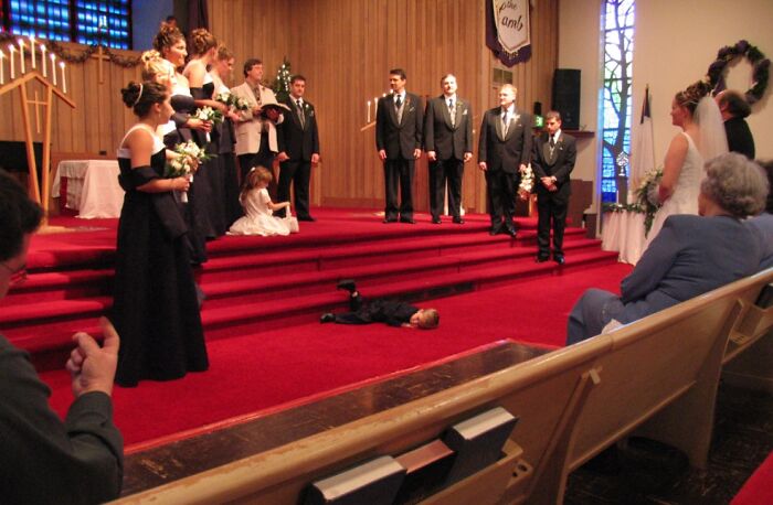 Ring Bearer Pretended to Dramatically Pass Out, and We Were Ready