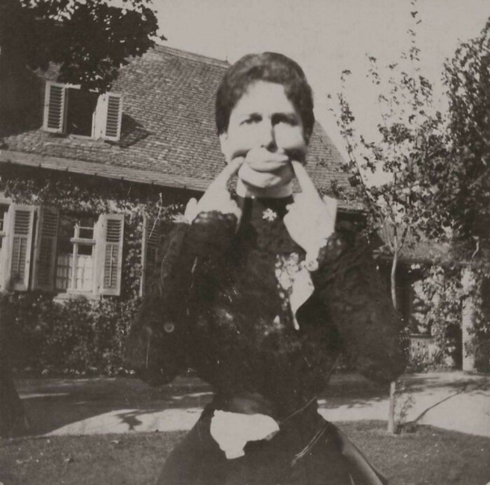 When You Feel Silly: Victorian Lady Pulling a Funny Face